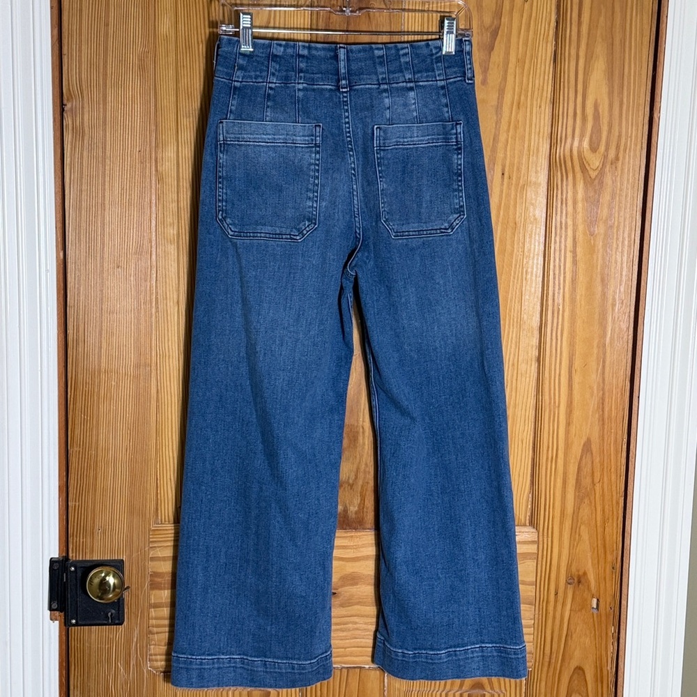 Maeve Anthropologie The Colette Crop High-Rise Wide-Leg Jeans ~ 27 - Picture 2 of 13